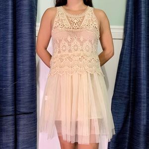 Crochet and tulle dress